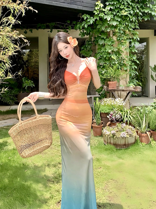 Gradient Ombre Maxi Dress