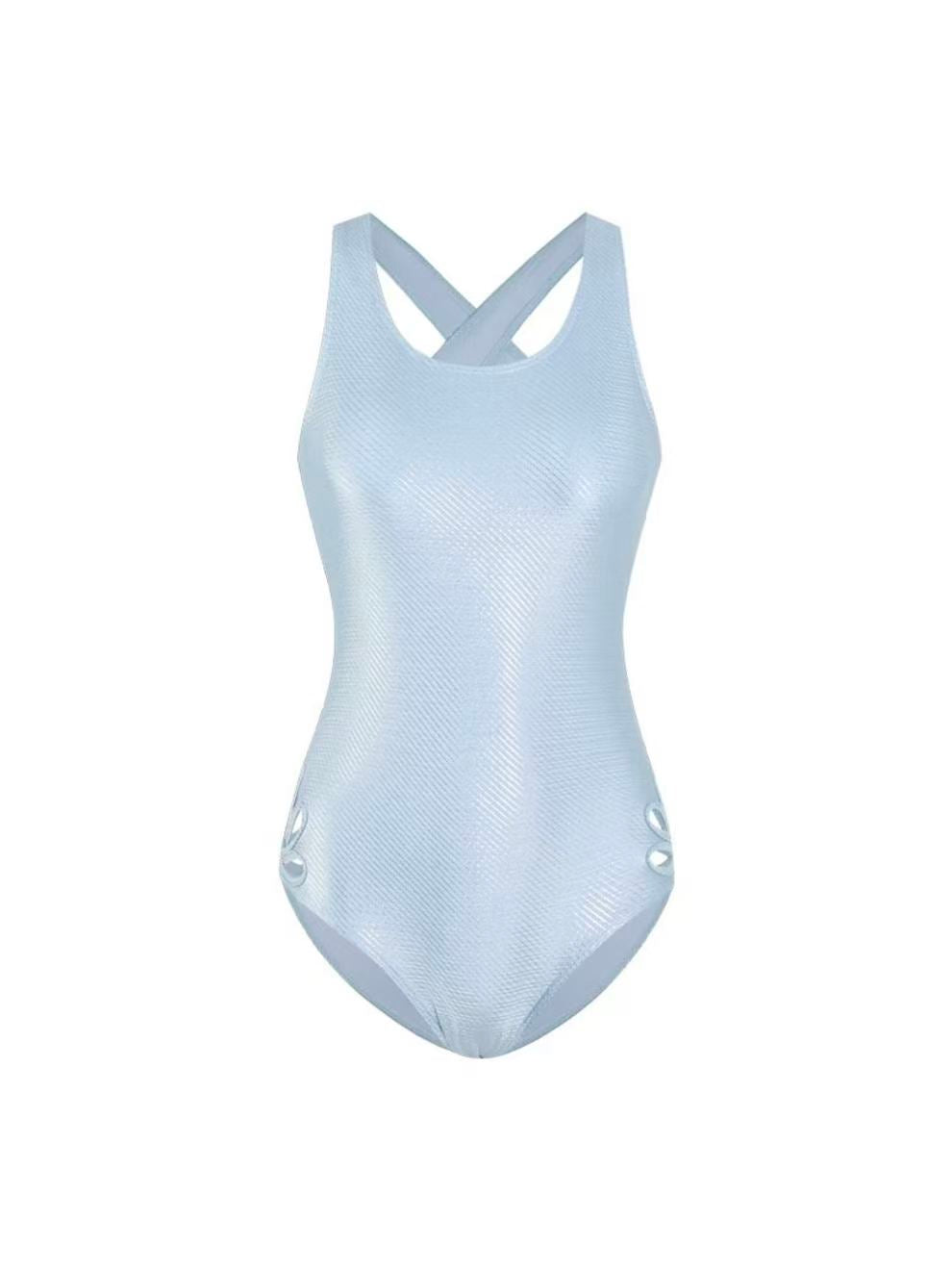 Ice Blue Petal One-Piece Swimsuit