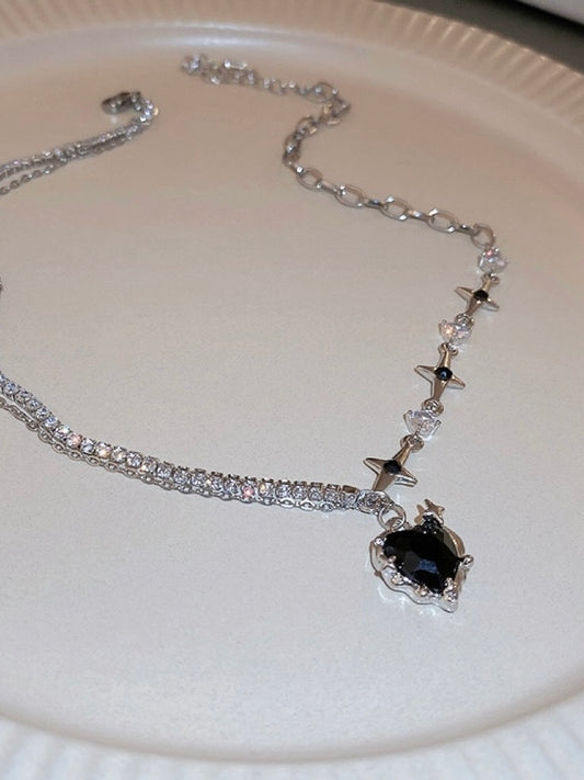 Heartbeat Necklace - Black