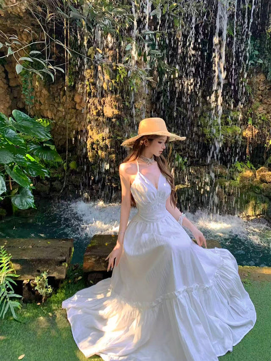 Fairy Lace Backless Maxi Dress