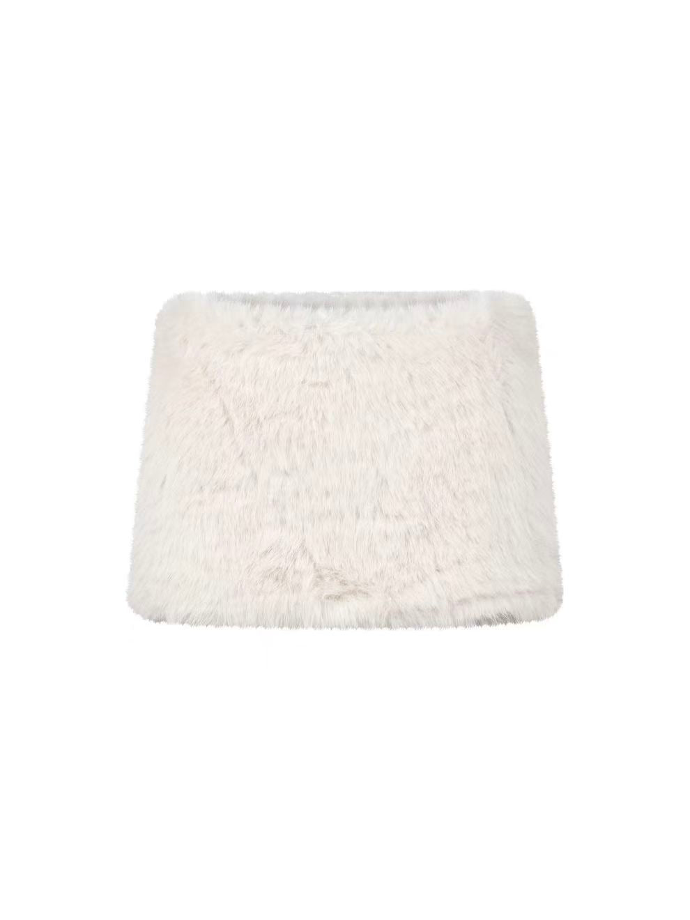 Soft Blush Knit Top and Faux Fur Skirt