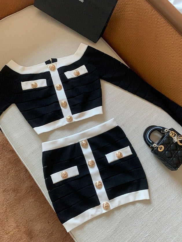 Brooklyn Knit Set - Top and Skirt