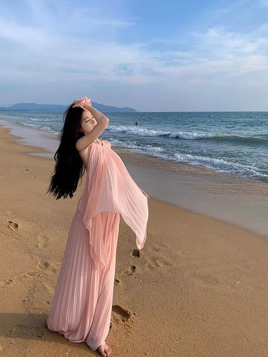 Till Dawn Top & Maxi Skirt Set - Pink