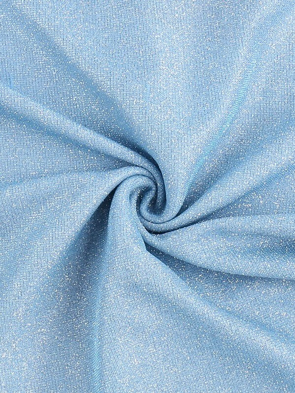 Sparkling Baby Blue Corset Maxi Dress