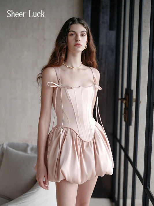 Amari Corset Puff Mini Cocktail Dress