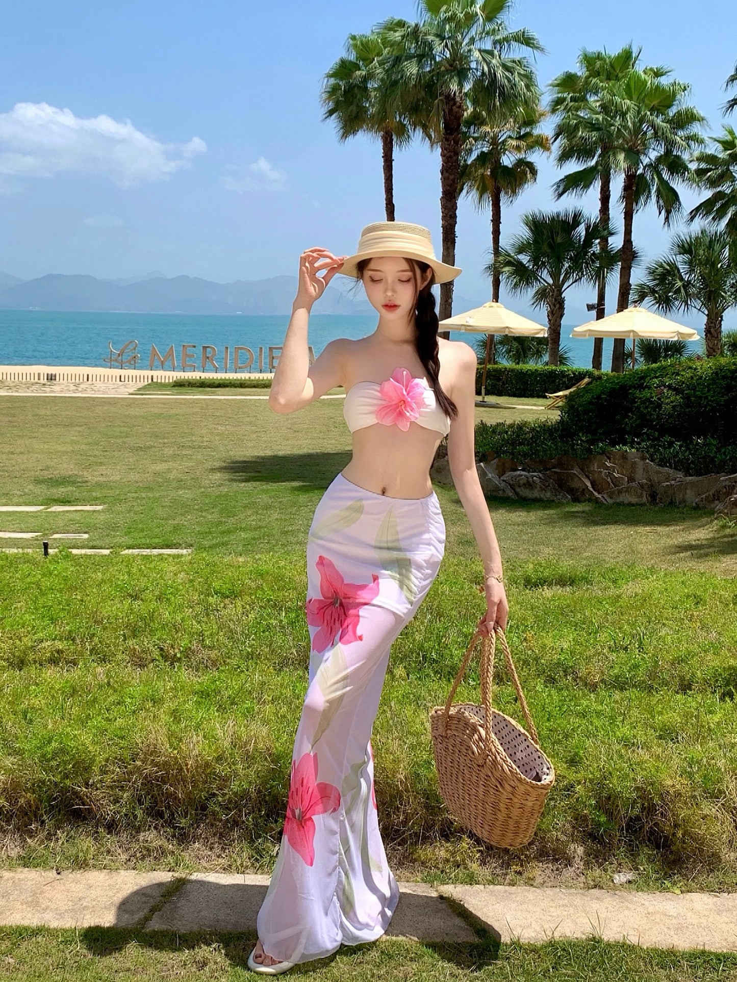 Floral Muse Three-Piece Bikini Set