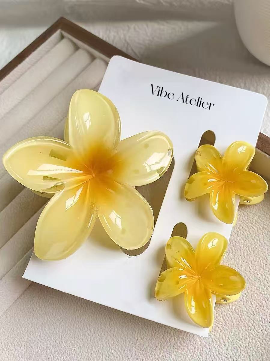 Island Plumeria Hair Clip Set of 3
