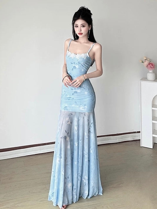 Echos of Moonlace Mesh Maxi Dress