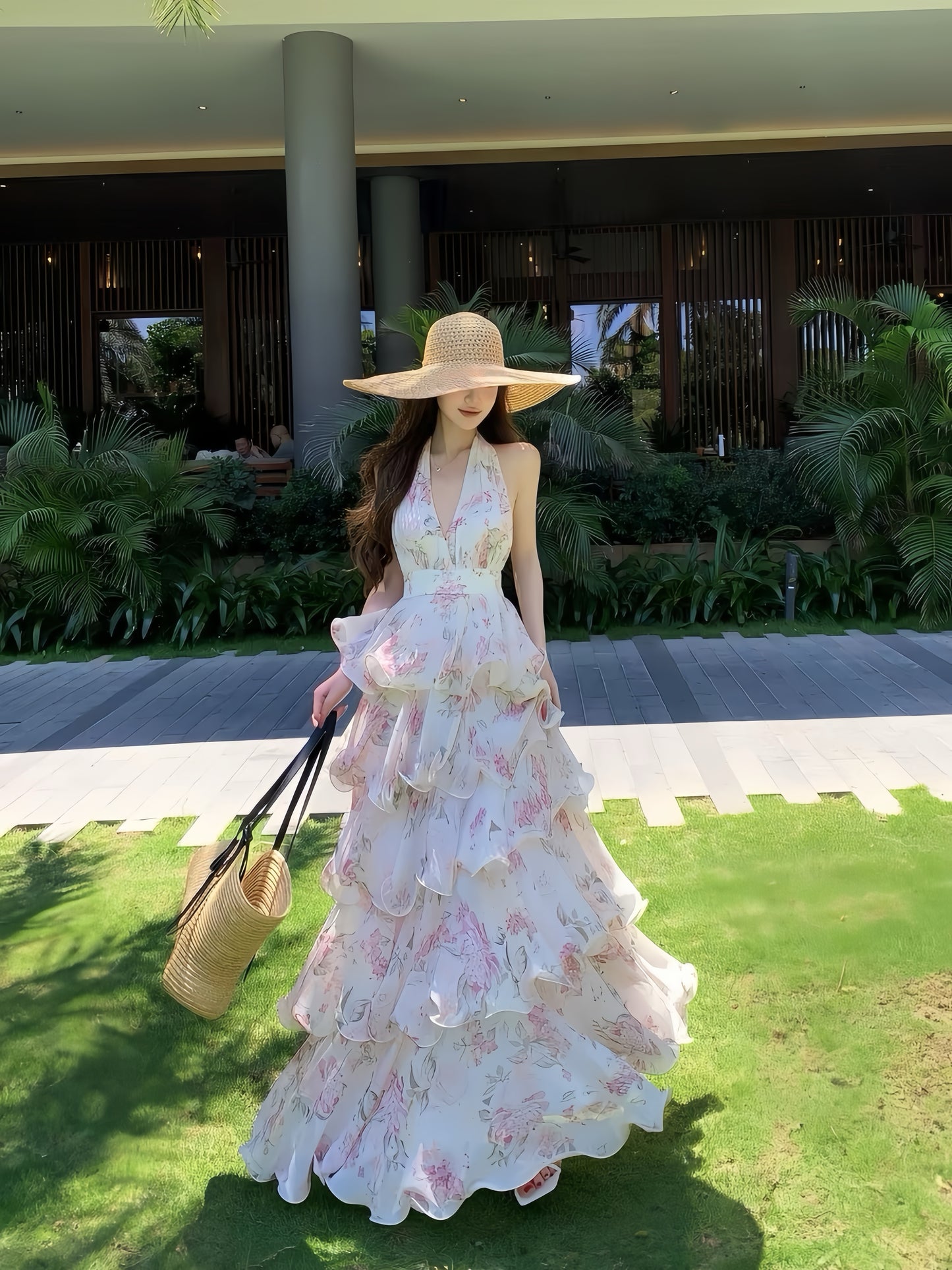 Rosé Garden Maxi Dress
