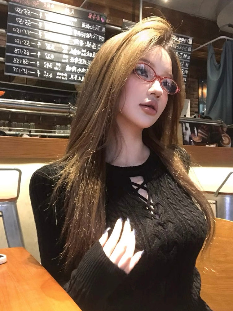 Black Cable Knit Sweater
