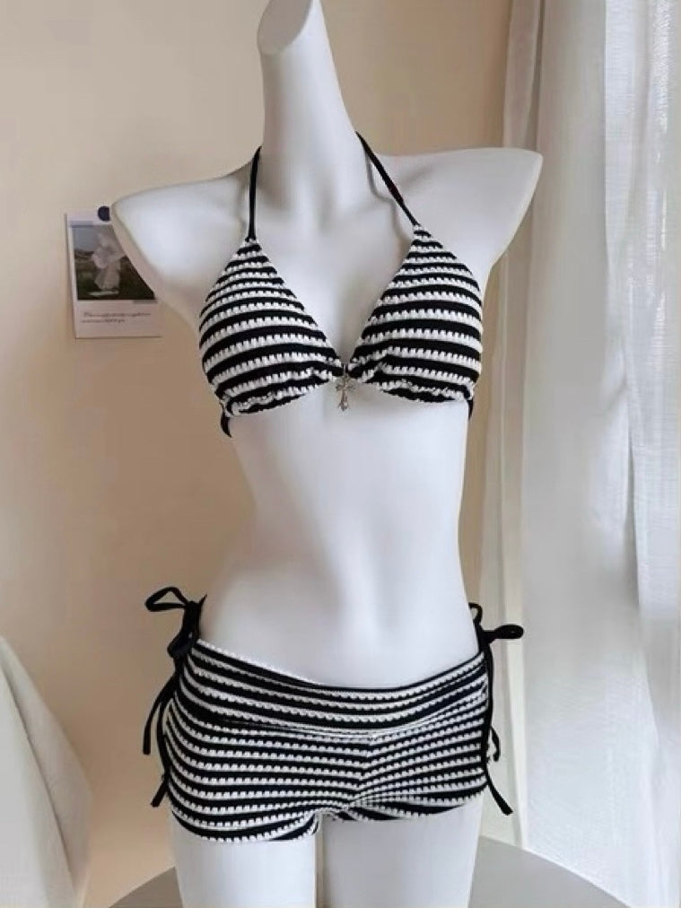 Monaco Stripe Three-Piece Bikini Set