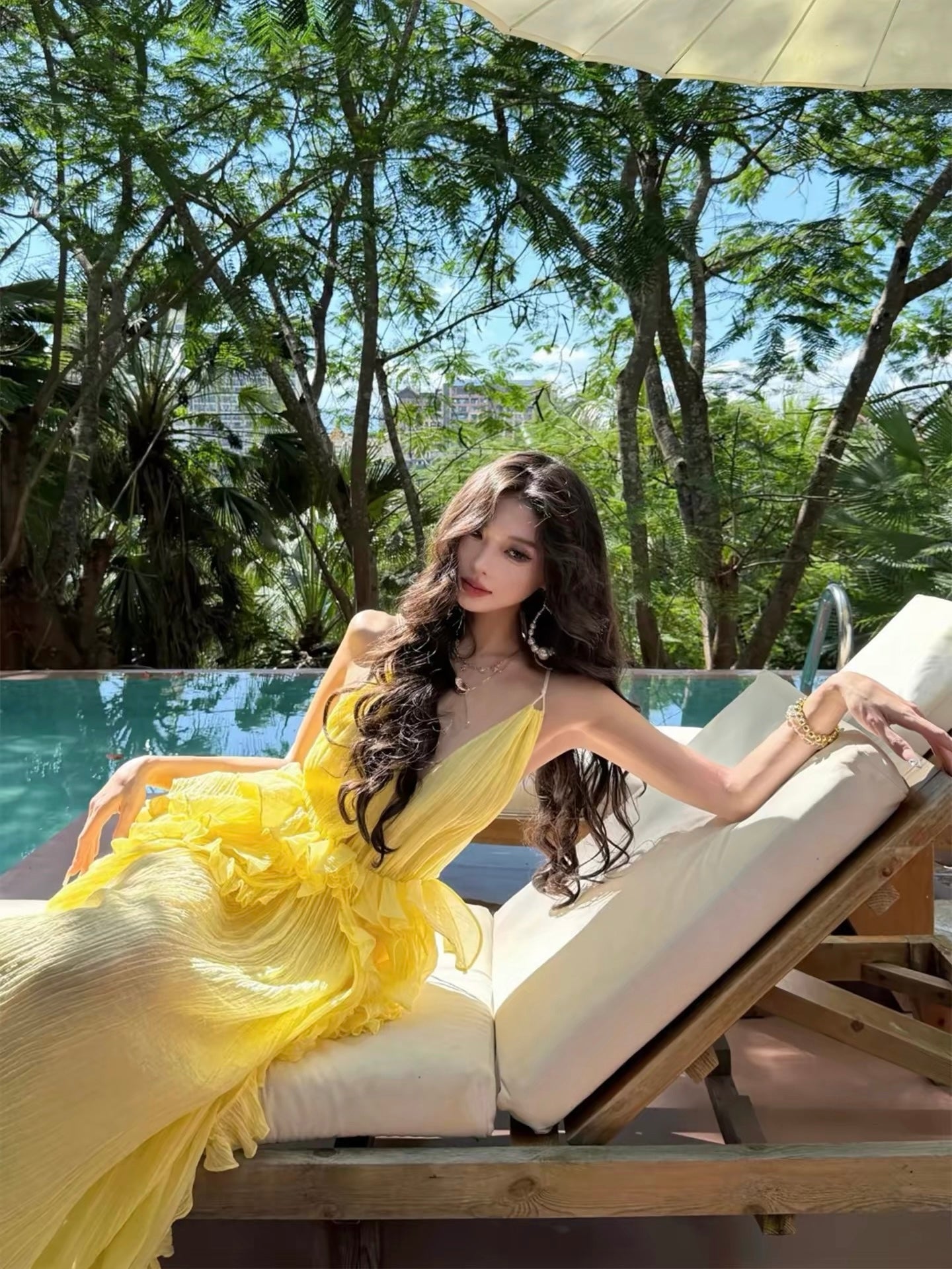 Limoncello Dream Ruffle Maxi Dress