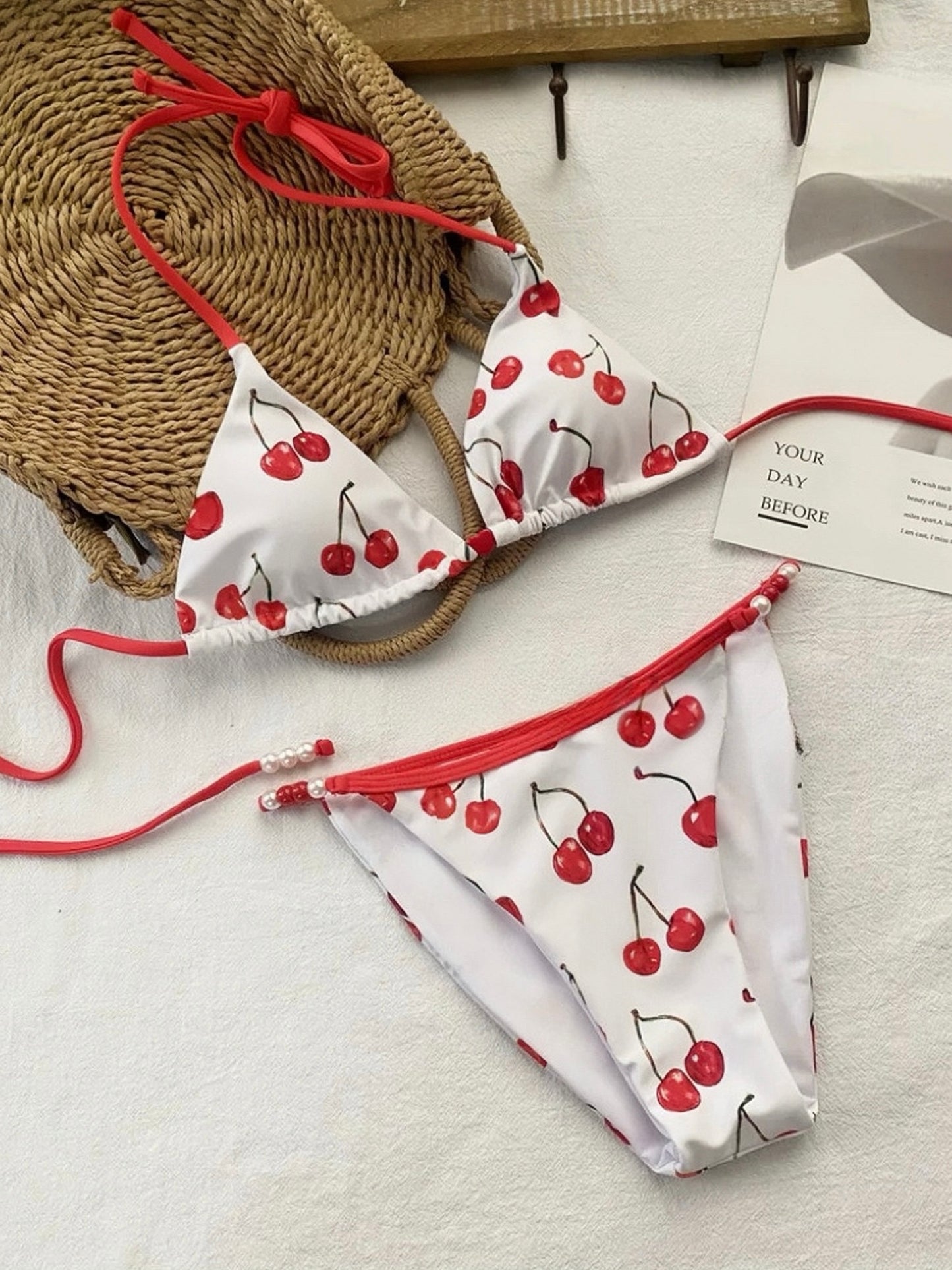 Cherry Crush Bikini Three Piece Set
