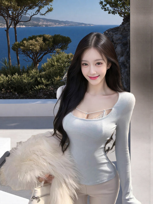 Kiara Baby Blue Lace 2 In 1 Top