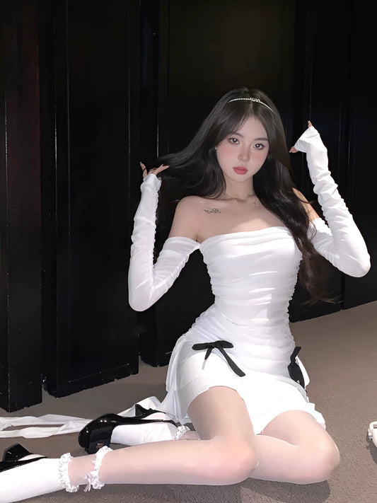 Minibow Ruffle Dress