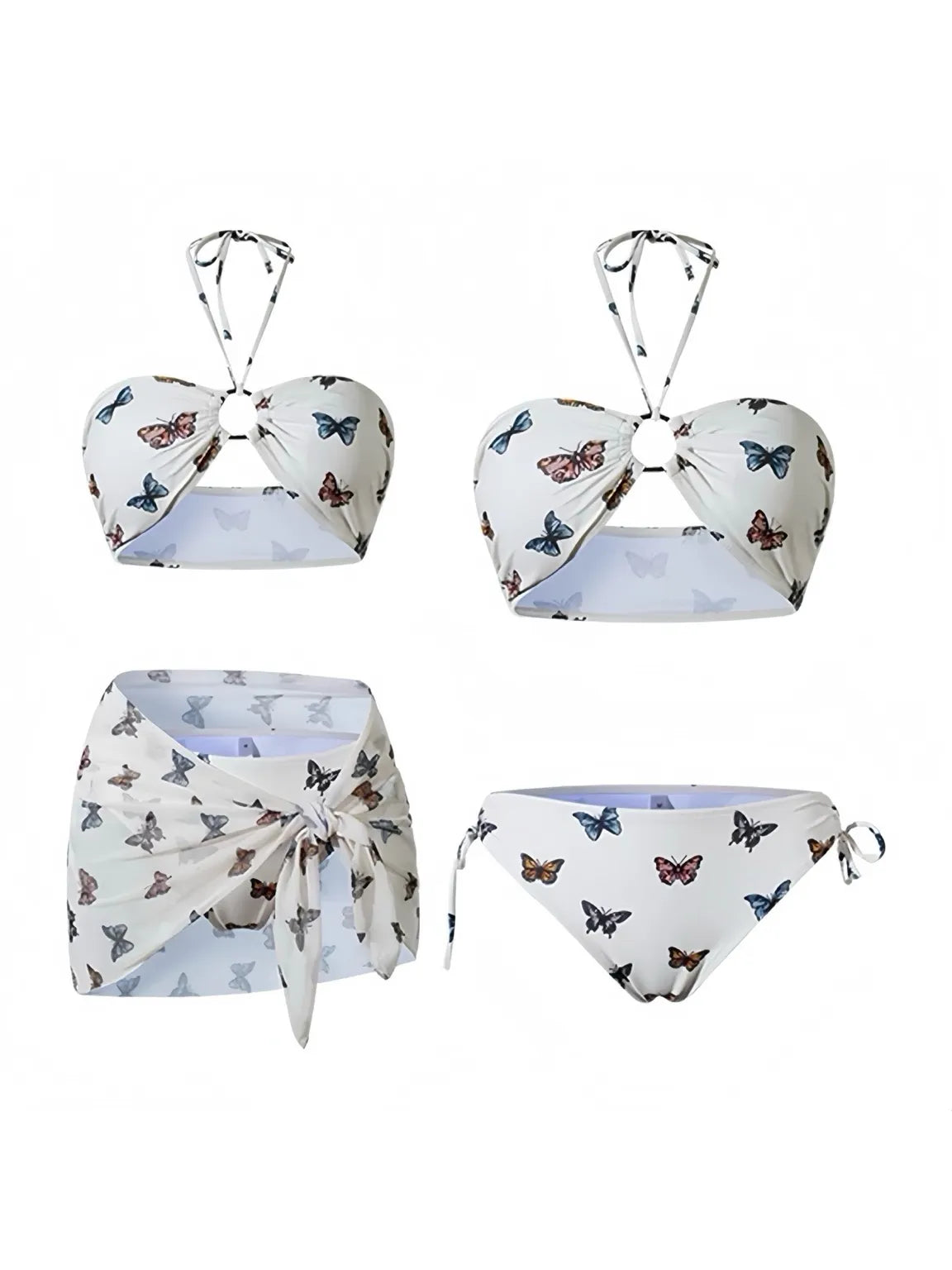 Butterfly Print 3-Piece Bikini Set