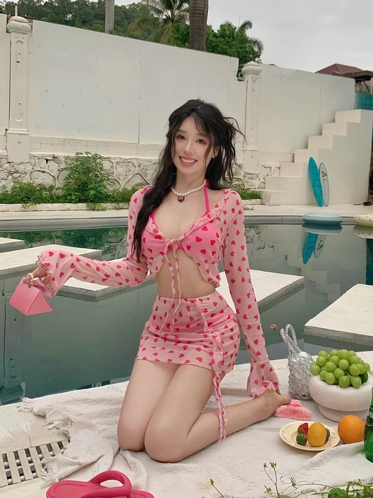 Heart On Me 4-Piece Bikini Set