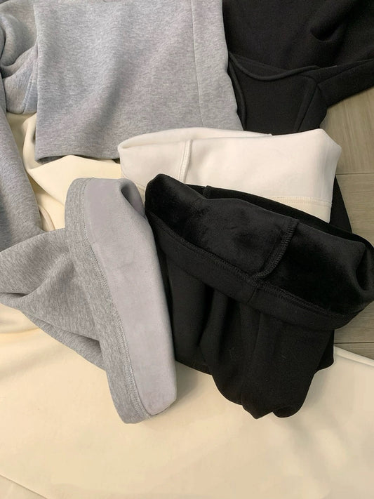 Cozy Fleece-Lined Drawstring Casual Pants