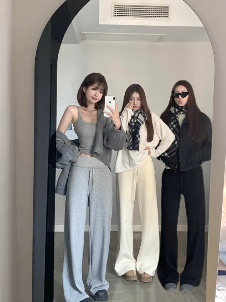 Cozy Fleece-Lined Drawstring Casual Pants