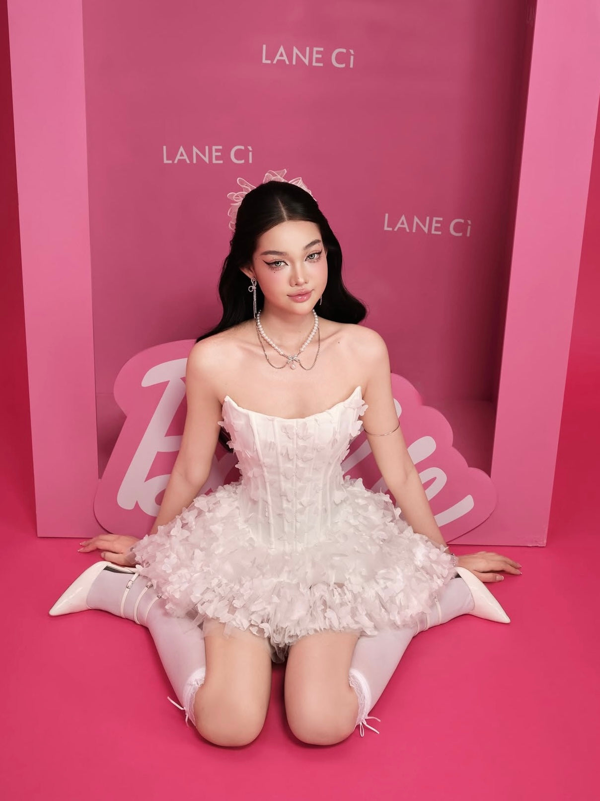 LANE Cì Swan Dress - White