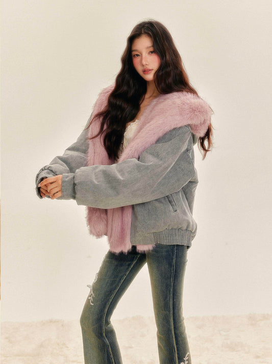Tut Tuto Reversible Faux Fur Denim Jacket