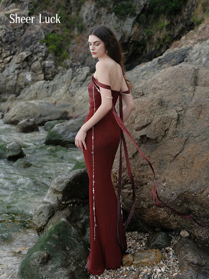 Marlee Strapless Pearl Detail Mermaid Dress