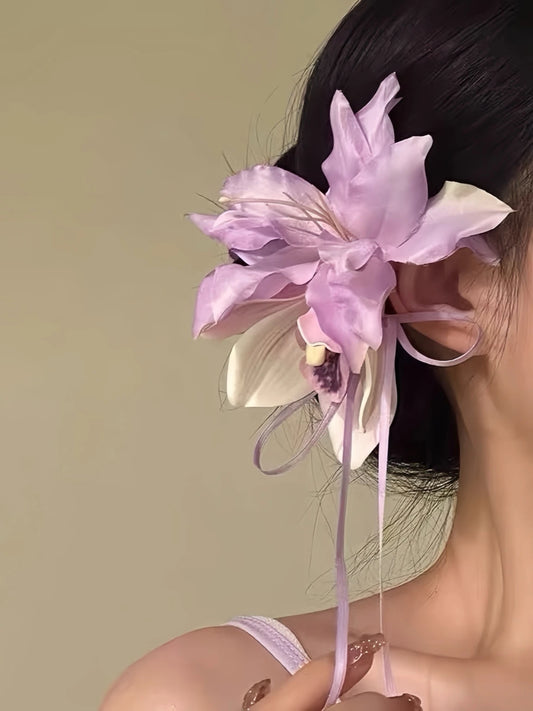 Lily Orchid Blossom Hair Clip