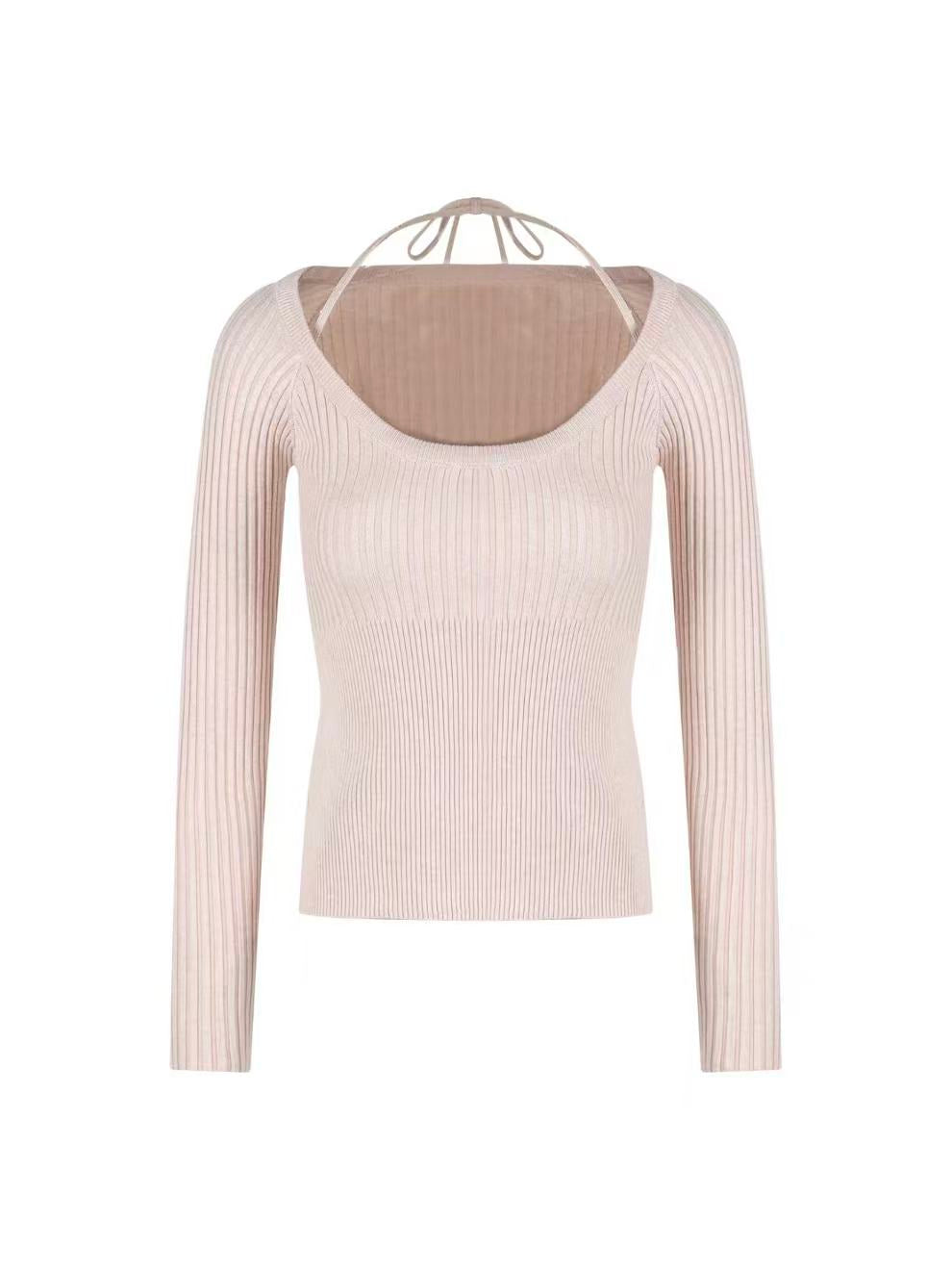 Soft Blush Knit Top and Faux Fur Skirt