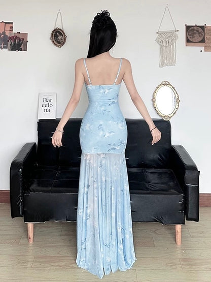 Echos of Moonlace Mesh Maxi Dress