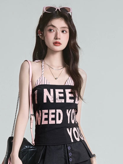 Pink Stripe Bralette & Tube Top Set