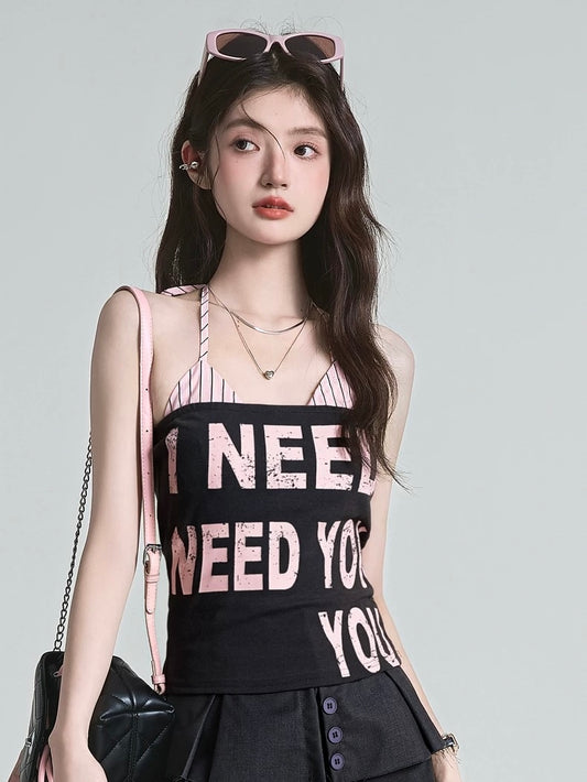 Pink Stripe Bralette & Tube Top Set