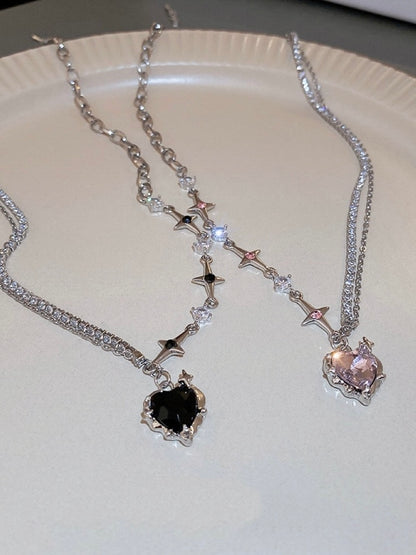 Heartbeat Necklace - Black