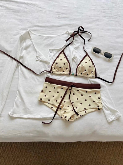 Cream Starlight Bikini Set with Coverup