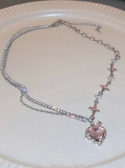 Heartbeat Necklace - Pink