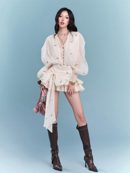 CHAN CLUB Mary Tulip Mini Dress