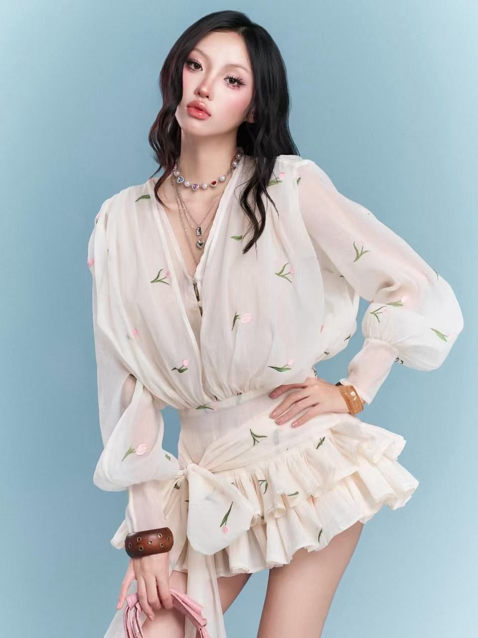 CHAN CLUB Mary Tulip Mini Dress