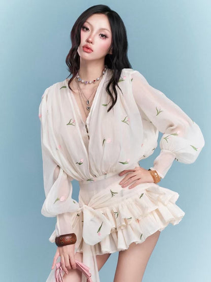 CHAN CLUB Mary Tulip Mini Dress