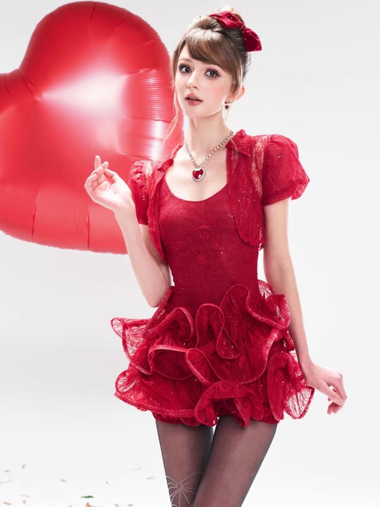 CHAN CLUB Love Red Mini Dress & Coats