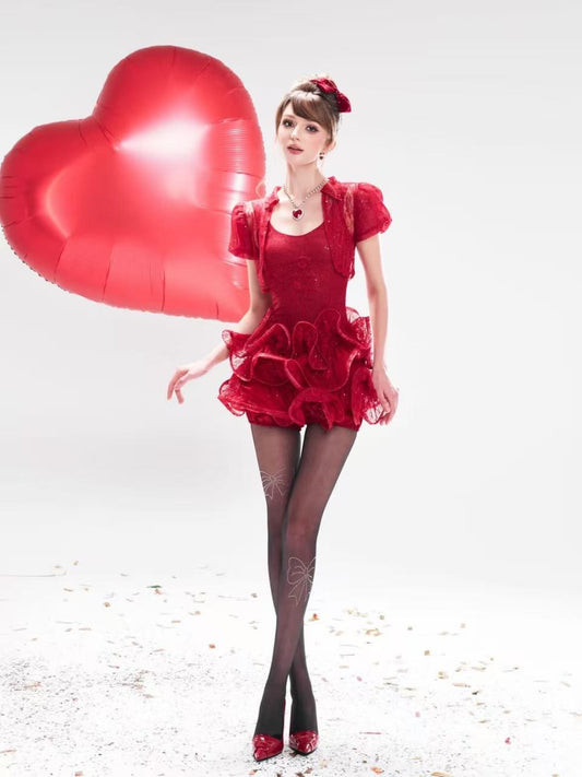 CHAN CLUB Love Red Mini Dress & Coats