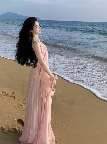 Till Dawn Top & Maxi Skirt Set - Pink