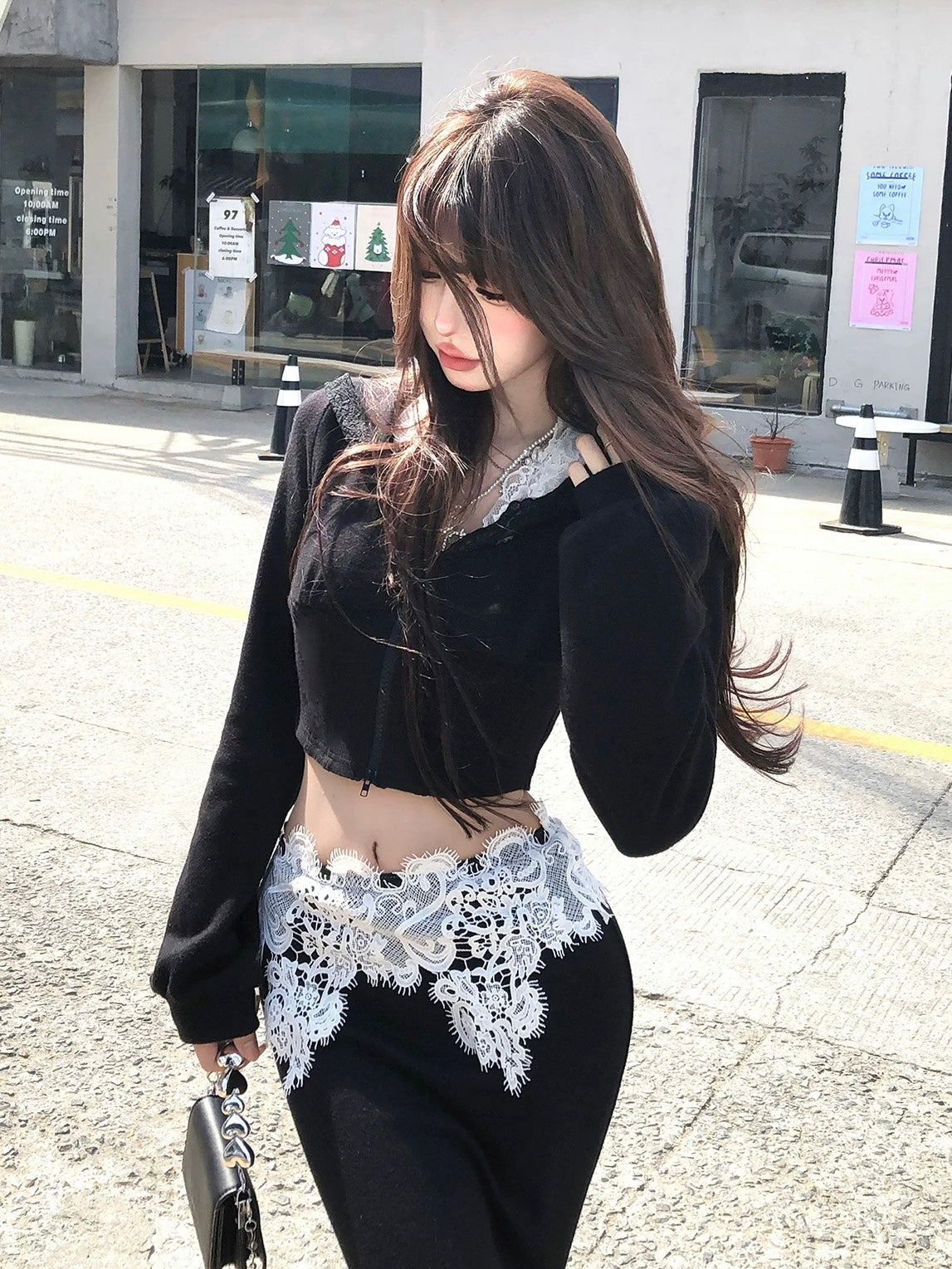 Desiree Lace Cropped Jacket and Maxi Skirt Set