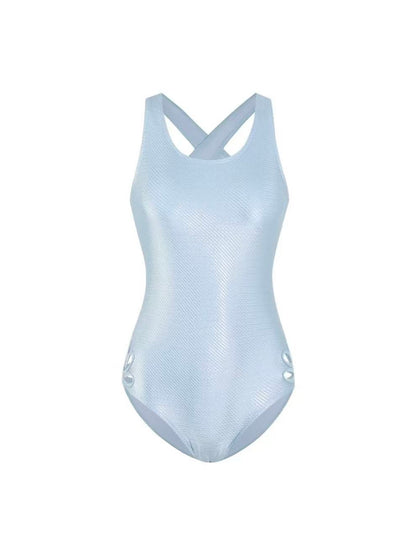 Ice Blue Petal One-Piece Swimsuit