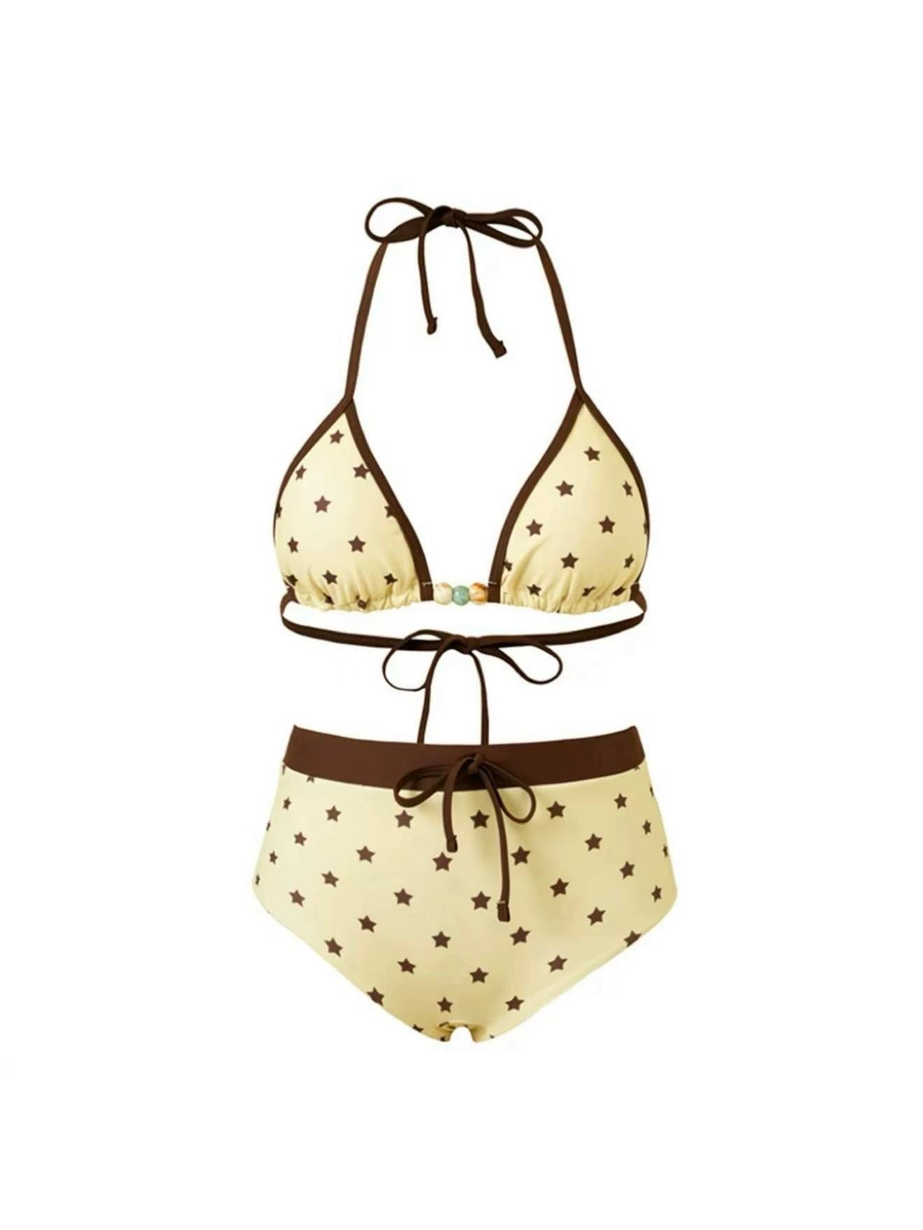 Cream Starlight Bikini Set with Coverup