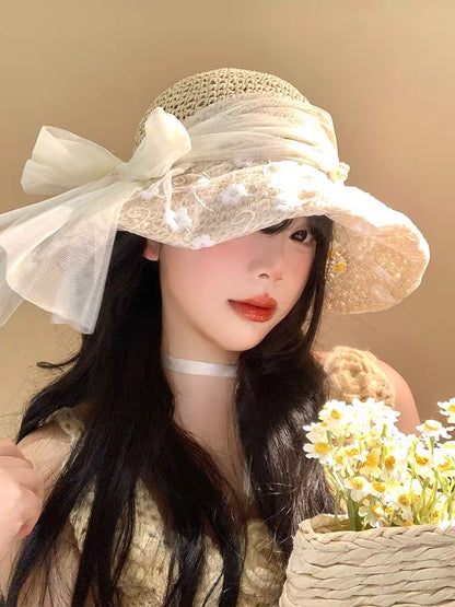 Floral Lace Bow Hat