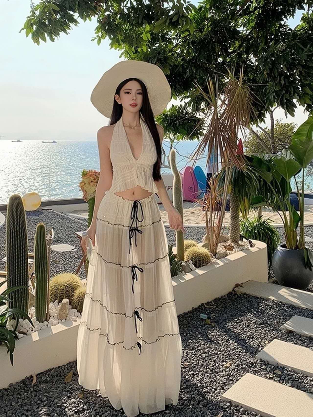 Aphrodite Vacation Set - Top and Maxi Skirt