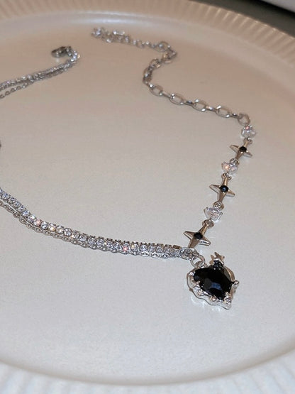 Heartbeat Necklace - Black