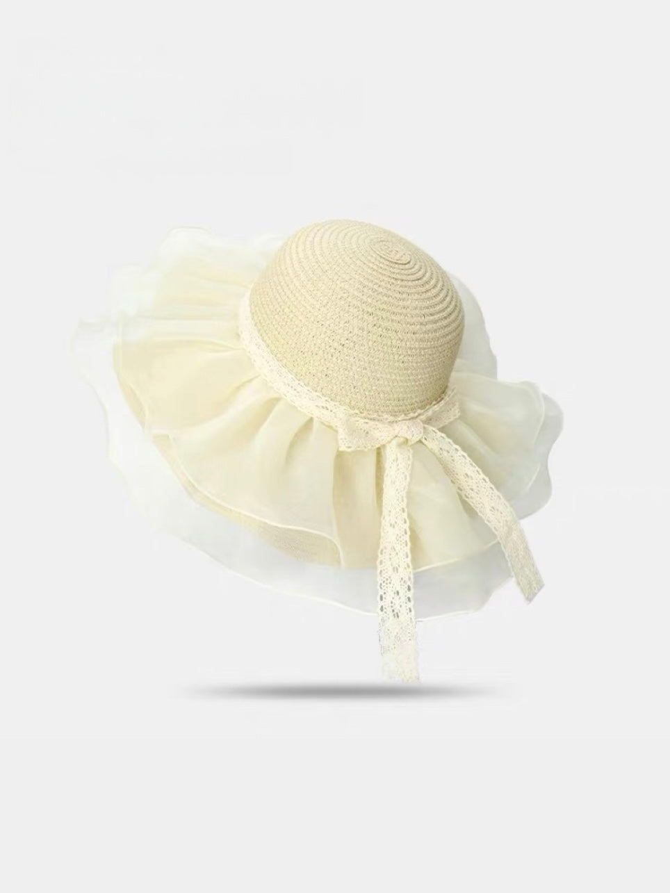 Lace Bow Straw Hat