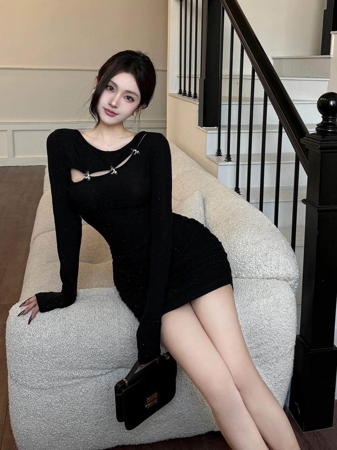 Bowknot Glittering Two-Way Convertible Mini Dress