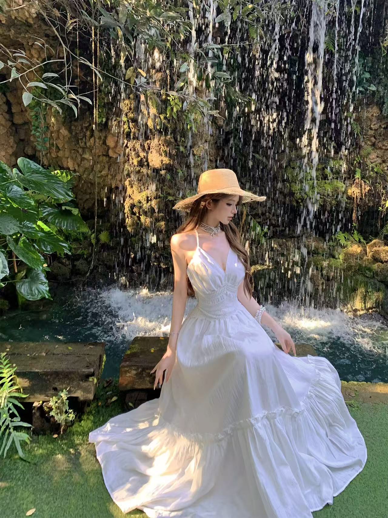 Fairy Lace Backless Maxi Dress