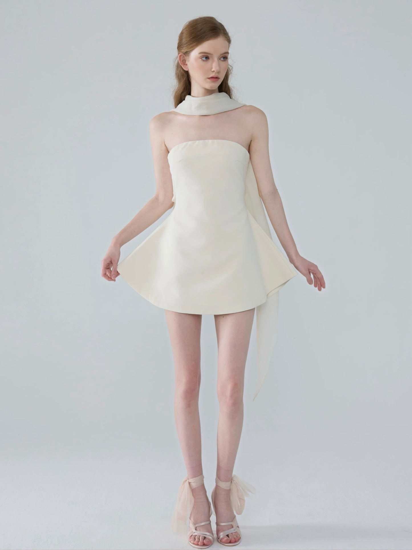 Moonlight Bandeau Neck Tie Mini Dress